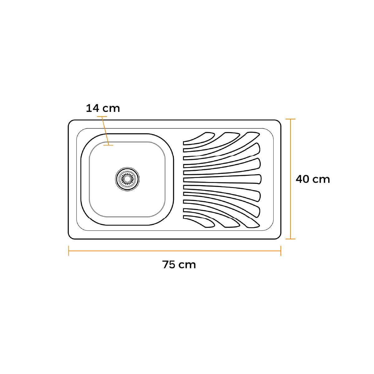 Lavadero Acero Inoxidable 75X40 (Ls7540A) Fratelli