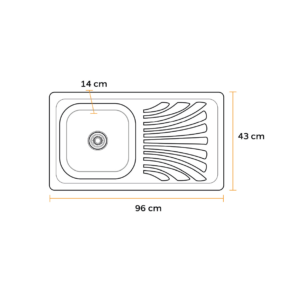 Lavadero Acero Inoxidable 96X43 (Ls9643A)Fratelli