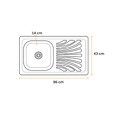 Lavadero Acero Inoxidable 96X43 (Ls9643A)Fratelli
