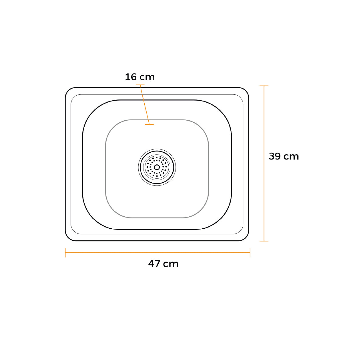 Lavadero Acero Inoxidable 47X39 (Ge4739) Fratelli