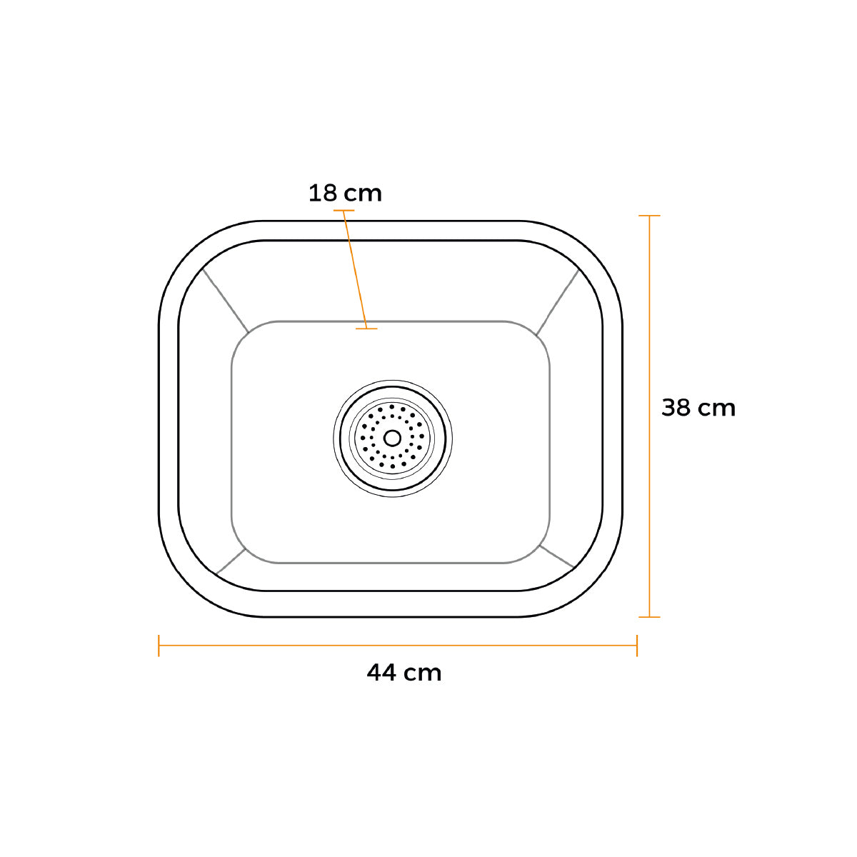Lavadero Acero Inoxidable 44X38 (Ge4438) Fratelli