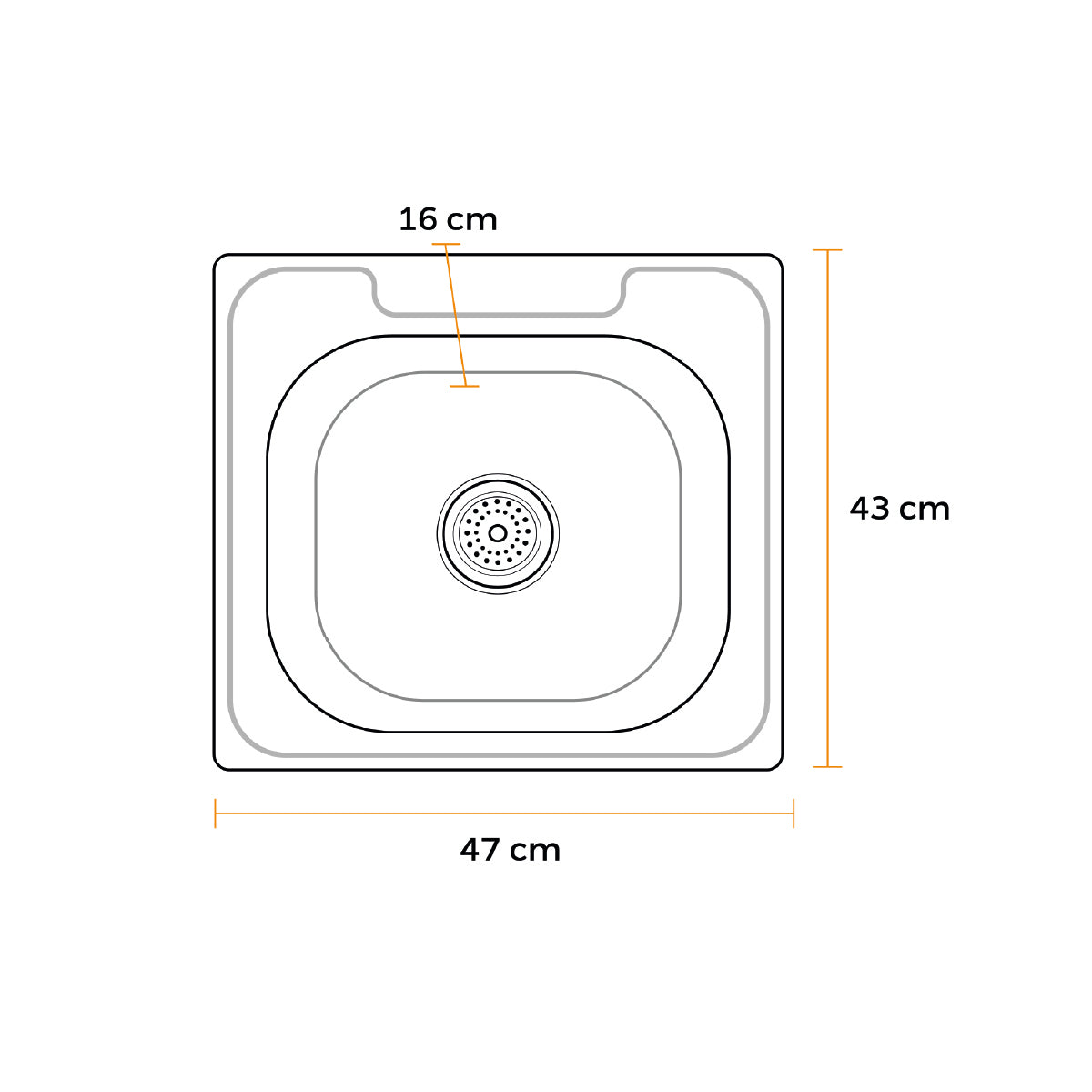 Lavadero Acero Inoxidable 47X43 (Ge4743) Fratelli