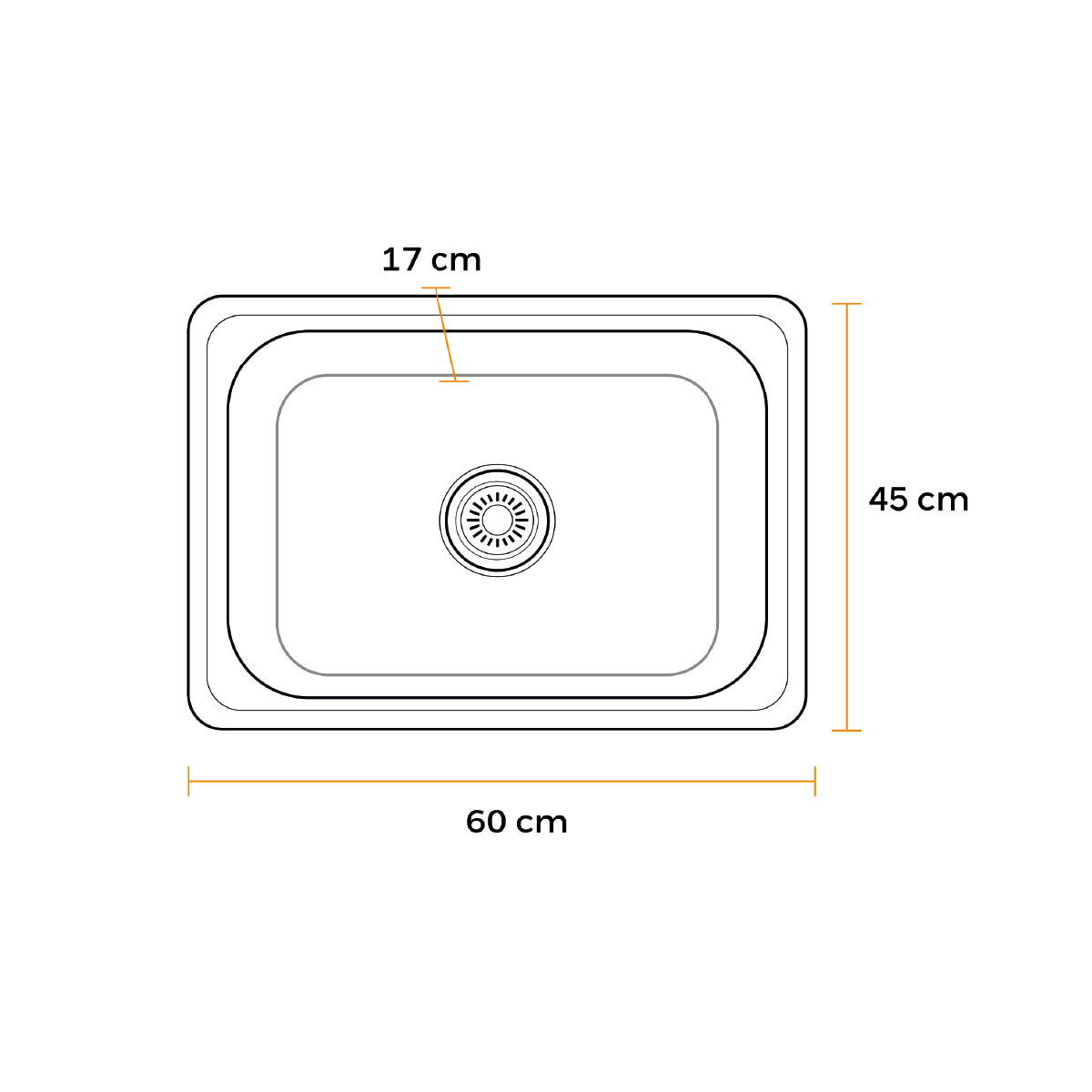 Lavadero Acero Inoxidable 60X45 (Ge6045) Fratelli