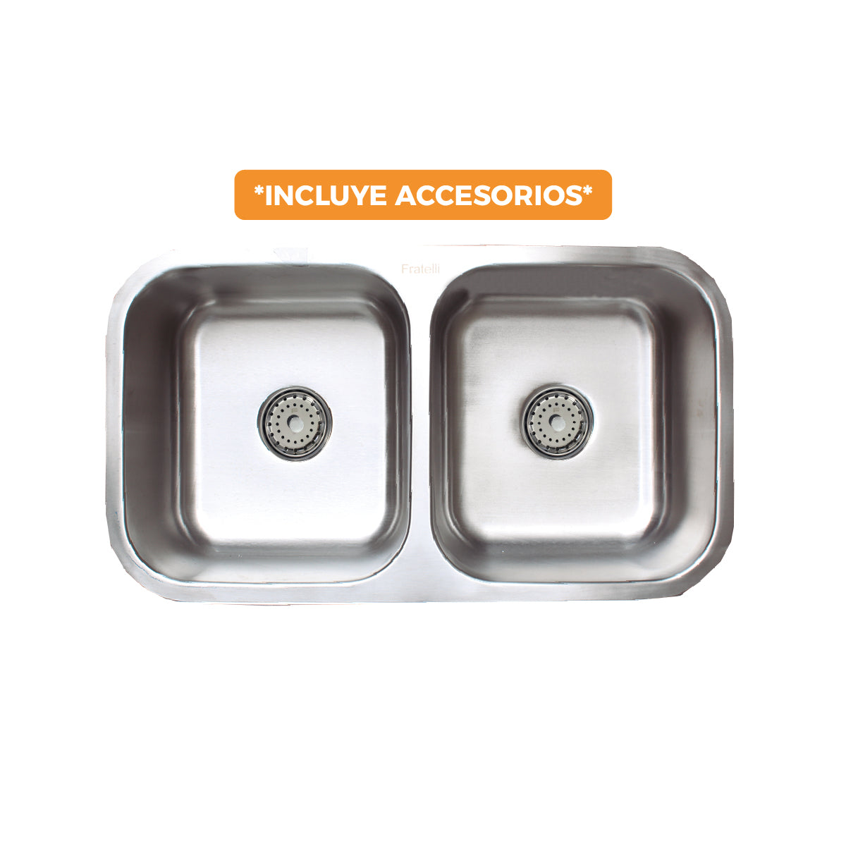Lavadero Stainless Pesado Doble Poza P/Marmol Ft 82X46 - Fratelli - (Nuevo)