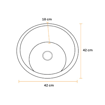 Lp-4242 Lavadero Premium (P) Circular Acero Inox. (Cr) 42X42X18 Cm. Fratelli