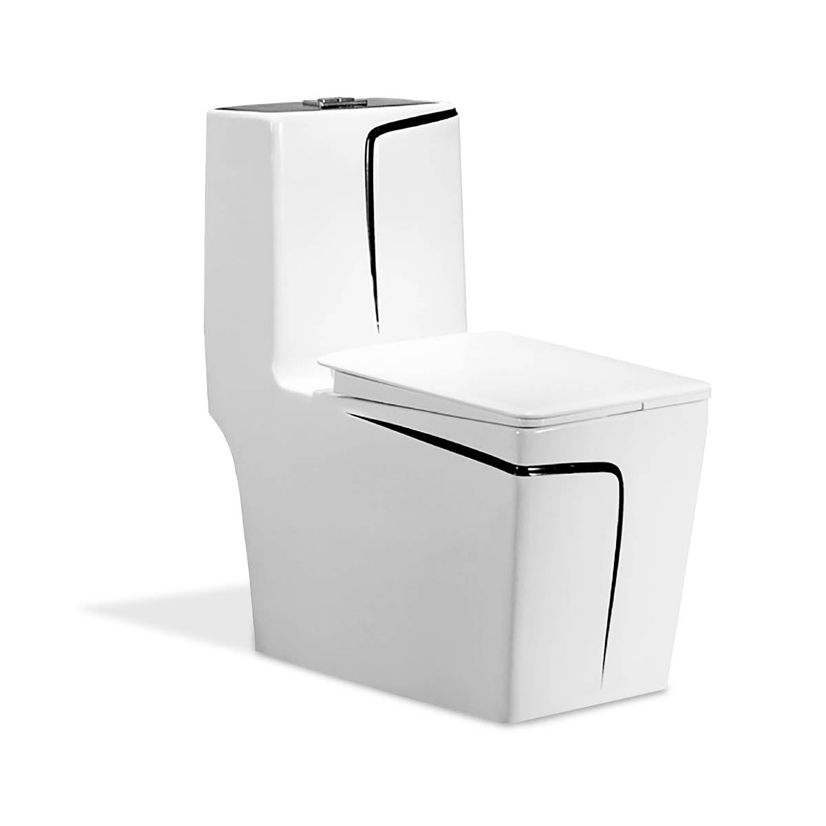Inodoro One Piece + Tapa Asiento Y Acces. Minimalista Blanco 8295 (68.5X35.5X77.5) Fratelli