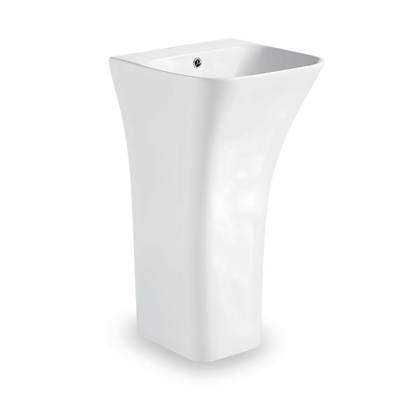 Lavatorio Pedestal Minimalista Blanco (44.5X43.5X84.5) - Fratelli Premium