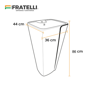 LAVATORIO PEDESTAL LIORA MINIMALISTA GRIS C/LINEA DORADA (44X36.5X86) - FRATELLI PREMIUM