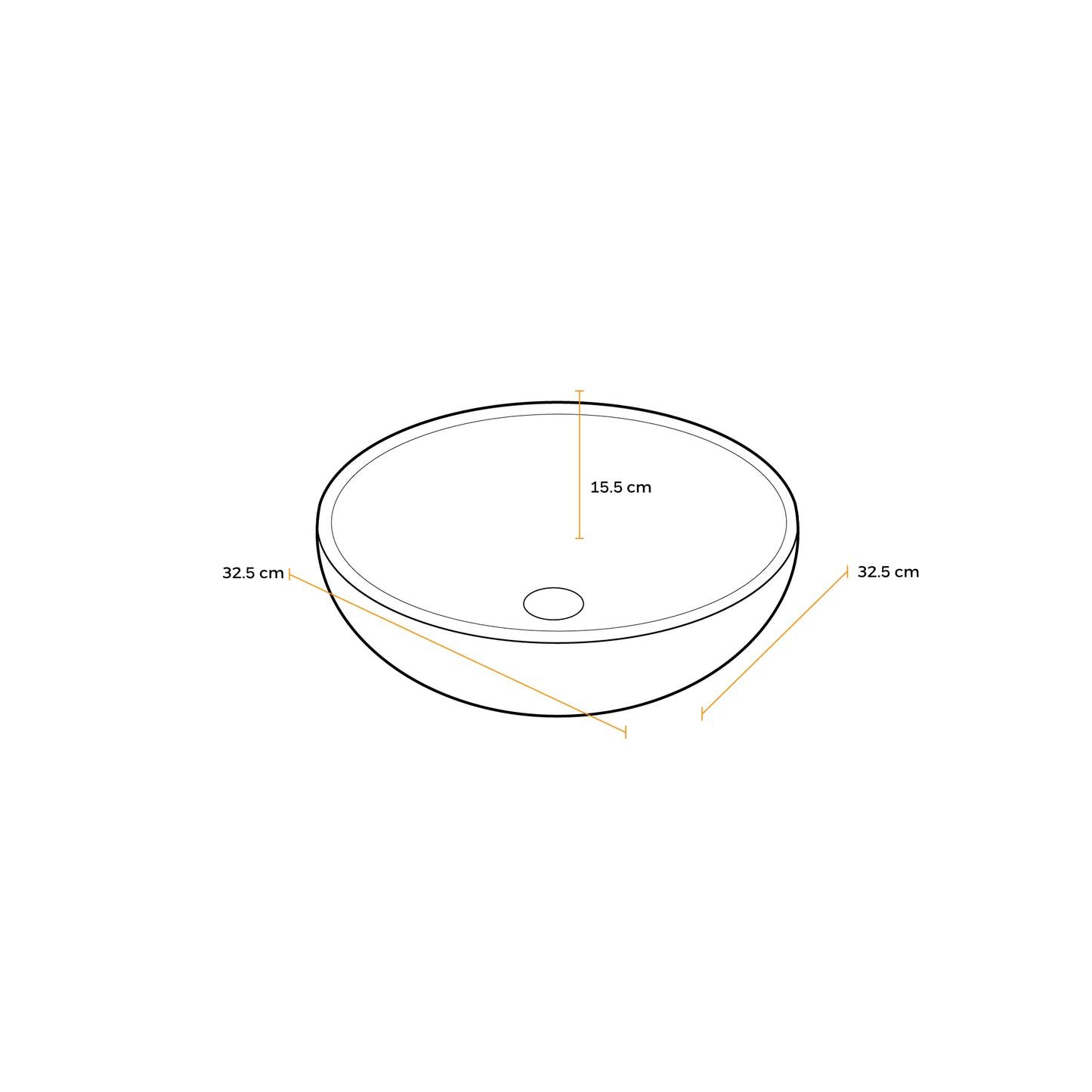 Bowl Loza (Xs-0303) Mod. Circular Blanco 320.320.130 Fratelli