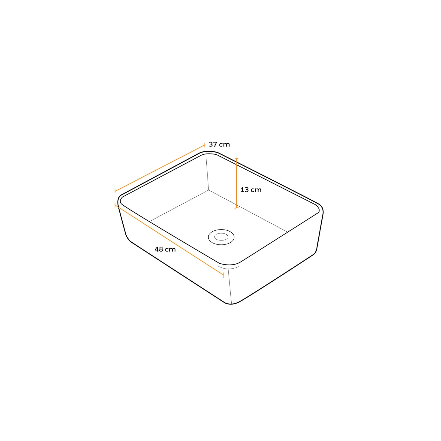 Bowl Loza (527) Mod.Rectangular Blanco 48X37X13 Fratelli