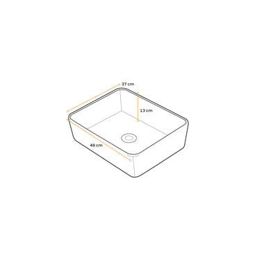 Bowl Loza (527) Mod.Rectangular Blanco 48X37X13 Fratelli