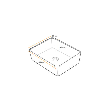 Bowl Loza (527) Mod.Rectangular Bone 48X37X13 Fratelli