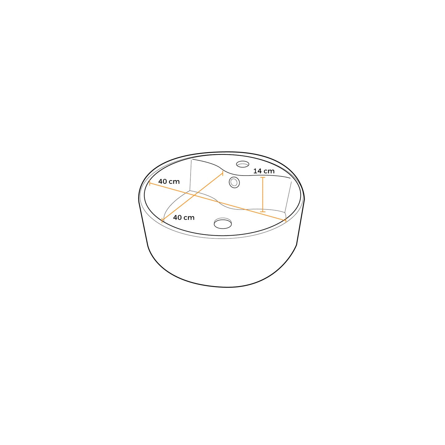 Bowl Loza (515) Mod Circular Blanco 40X40X14 Fratelli