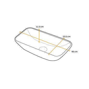 Bowl Loza (136A) Mod.Rectangulo Blanco 48X23.5X11.5 Fratelli 2021