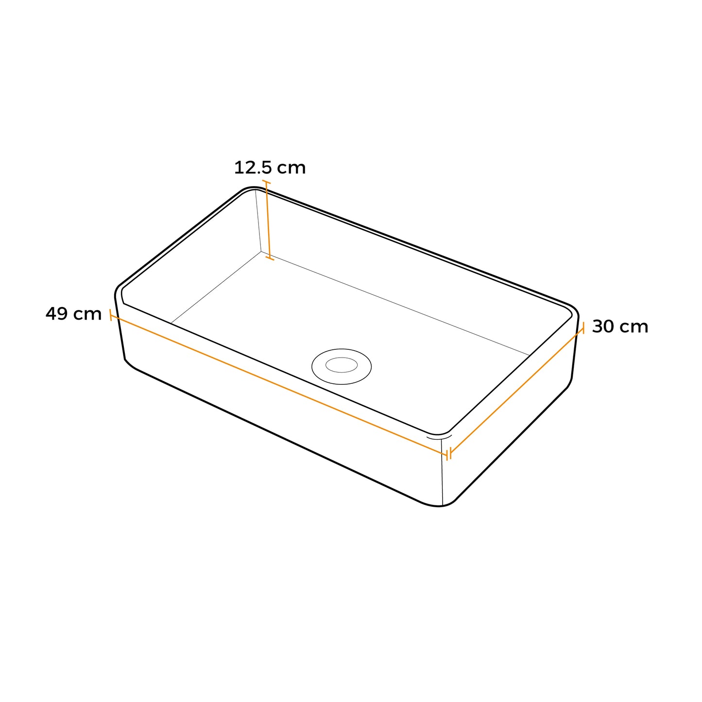 Bowl Loza (171A) Mod.Rectangular Blanco 49X30X12.5 Fratelli
