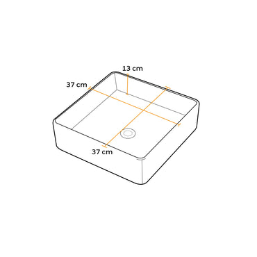 Bowl Loza (176) Mod.Cuadrado Marmol Gris 37X37X13 Fratelli 2021