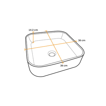 Bowl Loza (150) Mod.Cuadrado Blanco 38X38X14 Fratelli 2021