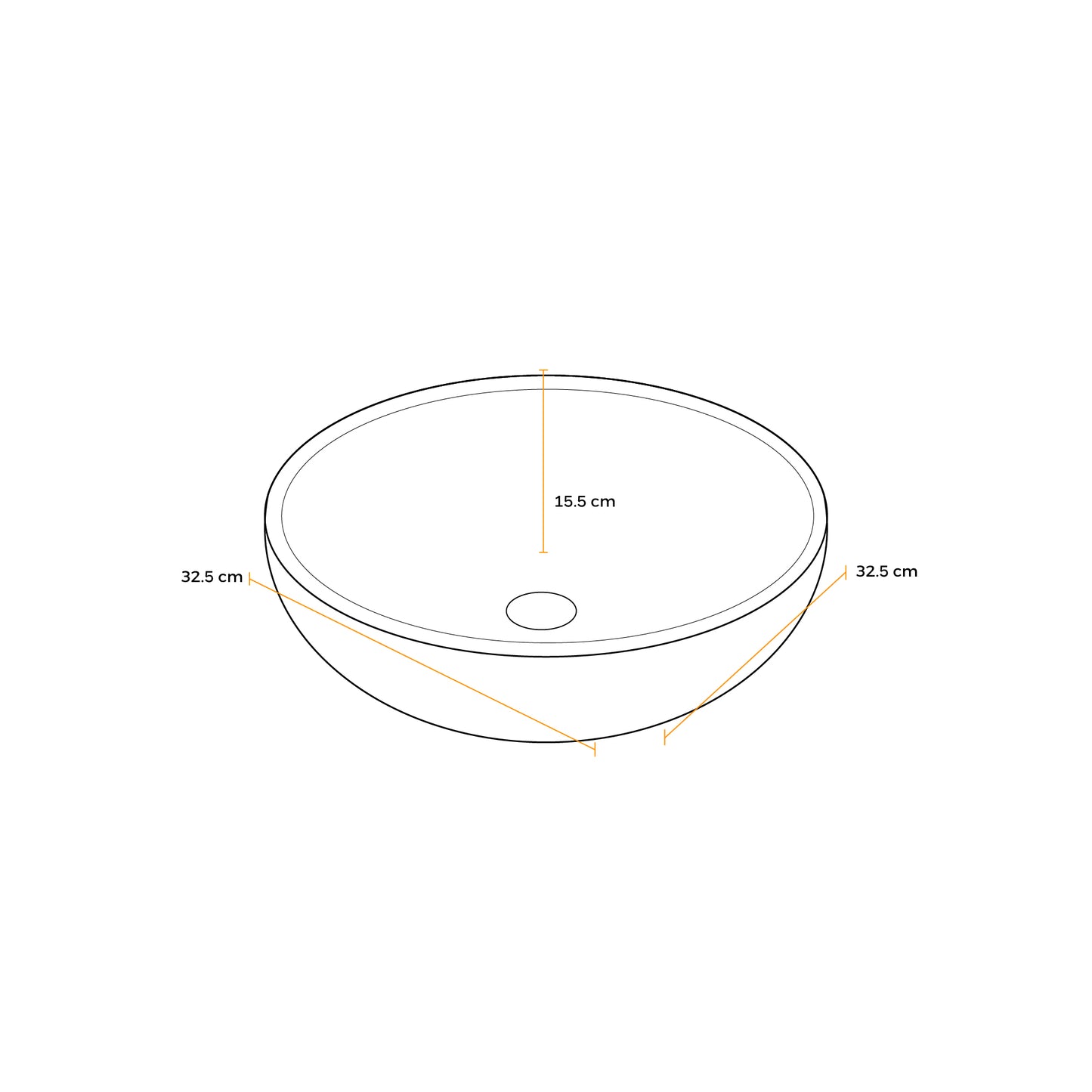 Bowl Loza (Xs-0303) Mod Circular Bone 32X32X13 Fratelli