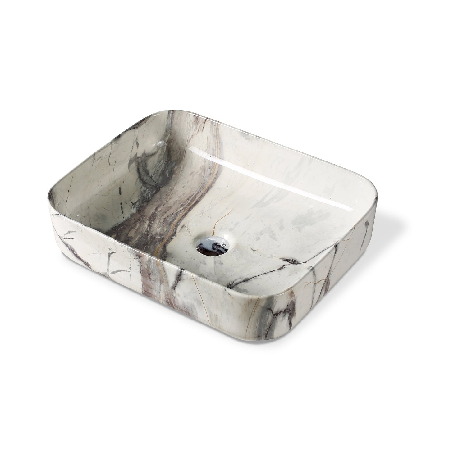 Cuenco Loza (A0008) Mod.Cuadrado Marmoleado Gris 50X40X13.5 Fratelli