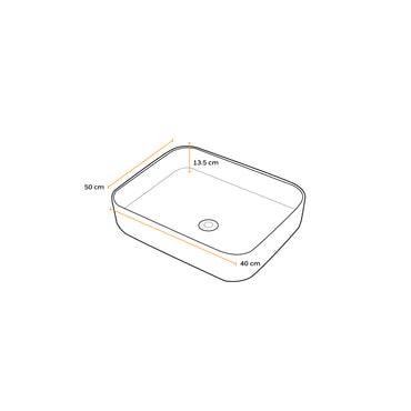 Bowl Loza (A0008) Mod.Cuadrado Marmoleado Gris 50X40X13.5 Fratelli