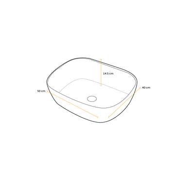 Bowl Loza (A0028) Mod.Cuadrado Marmoleado Gris C/Bone 50X40X14.5 Fratelli
