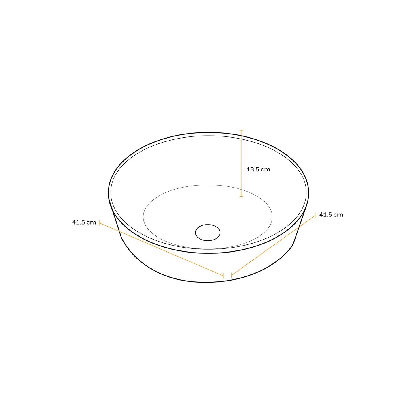 Bowl Loza (D0001) Mod.Circular Marmoleado Gris 41.5 X41.5X13.5 Fratelli