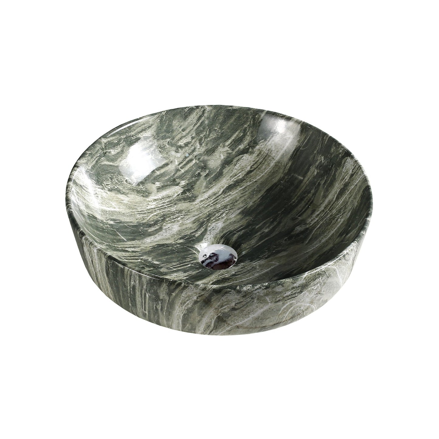Cuenco Loza (D0001) Mod.Circular Marmoleado Gris 41.5 X41.5X13.5 Fratelli