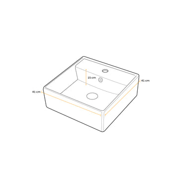 Bowl Loza (P005A) Mod. Cuadrado Blanco 41X41X15 Fratelli