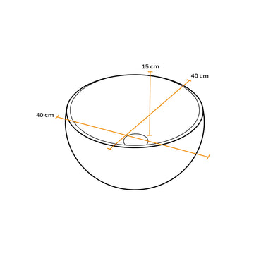 Bowl Loza (041) Mod. Circular Blanco 40X40X15.5 Fratelli