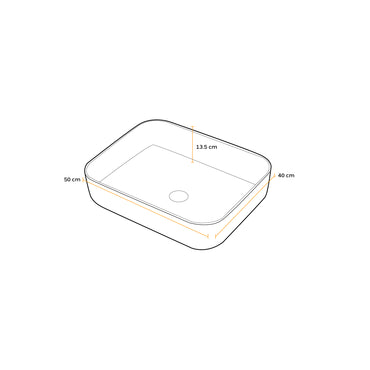 Bowl Loza (G05) Mod. Cuadrado Negro Mate 50X40X13.5 Fratelli