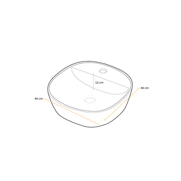 Bowl Loza (S05) Mod. Cuadrado Negro Mate 40X40X12 Fratelli