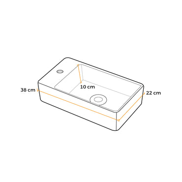 Bowl Loza (234) Mod. Cuadrado Blanco 38X22X10 Fratelli