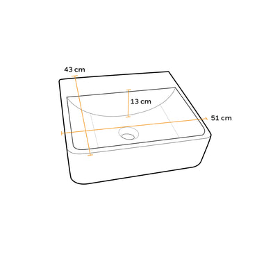 Bowl Loza (183) Mod. Cuadrado Negro Mate 52X42X15.5 Fratelli