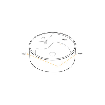Bowl Loza (P008) Mod. Redondo Blanco Con Dorado 46X46X15.5 Fratelli