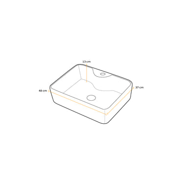 Bowl Loza (P120) Mod. Cuadrado Marmoleado Marrón 48X37X13 Fratelli