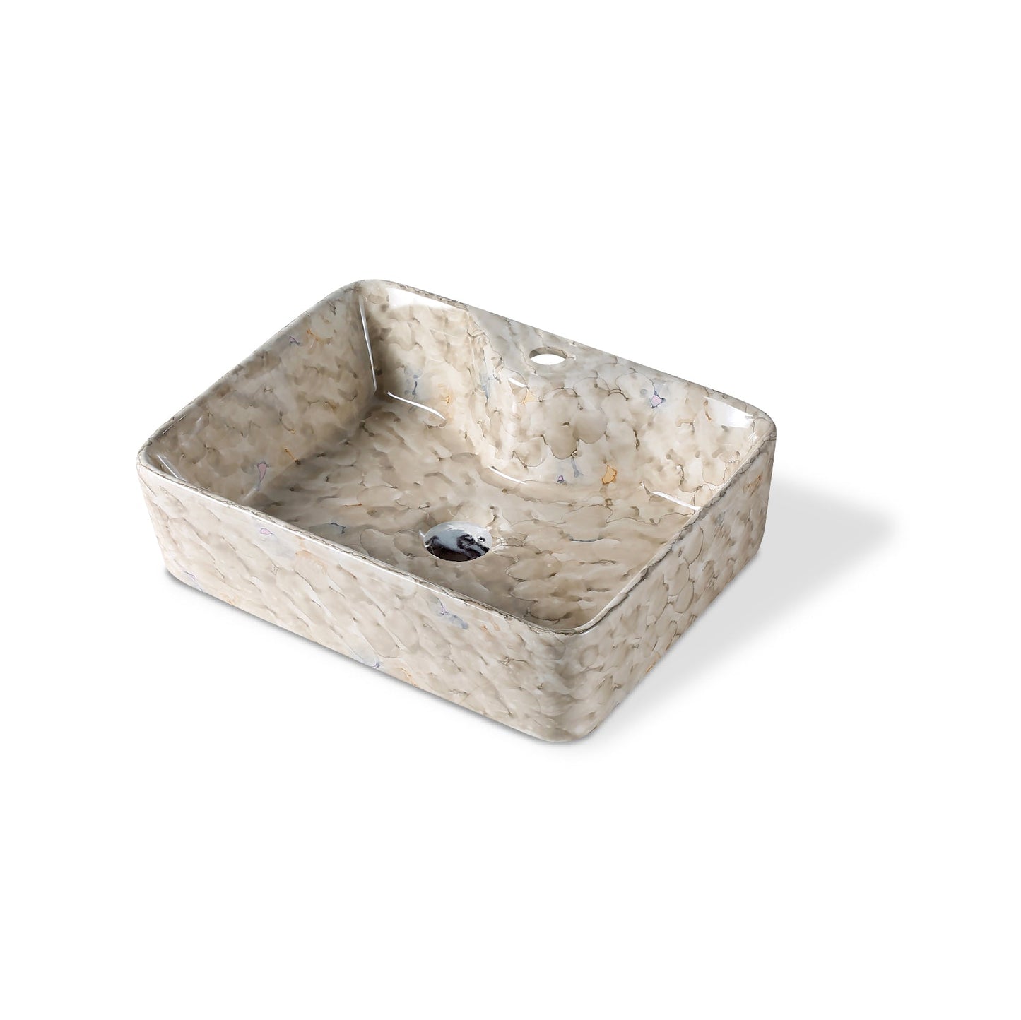 Cuenco Loza (P120) Mod. Cuadrado Marmoleado Marrón 48X37X13 Fratelli