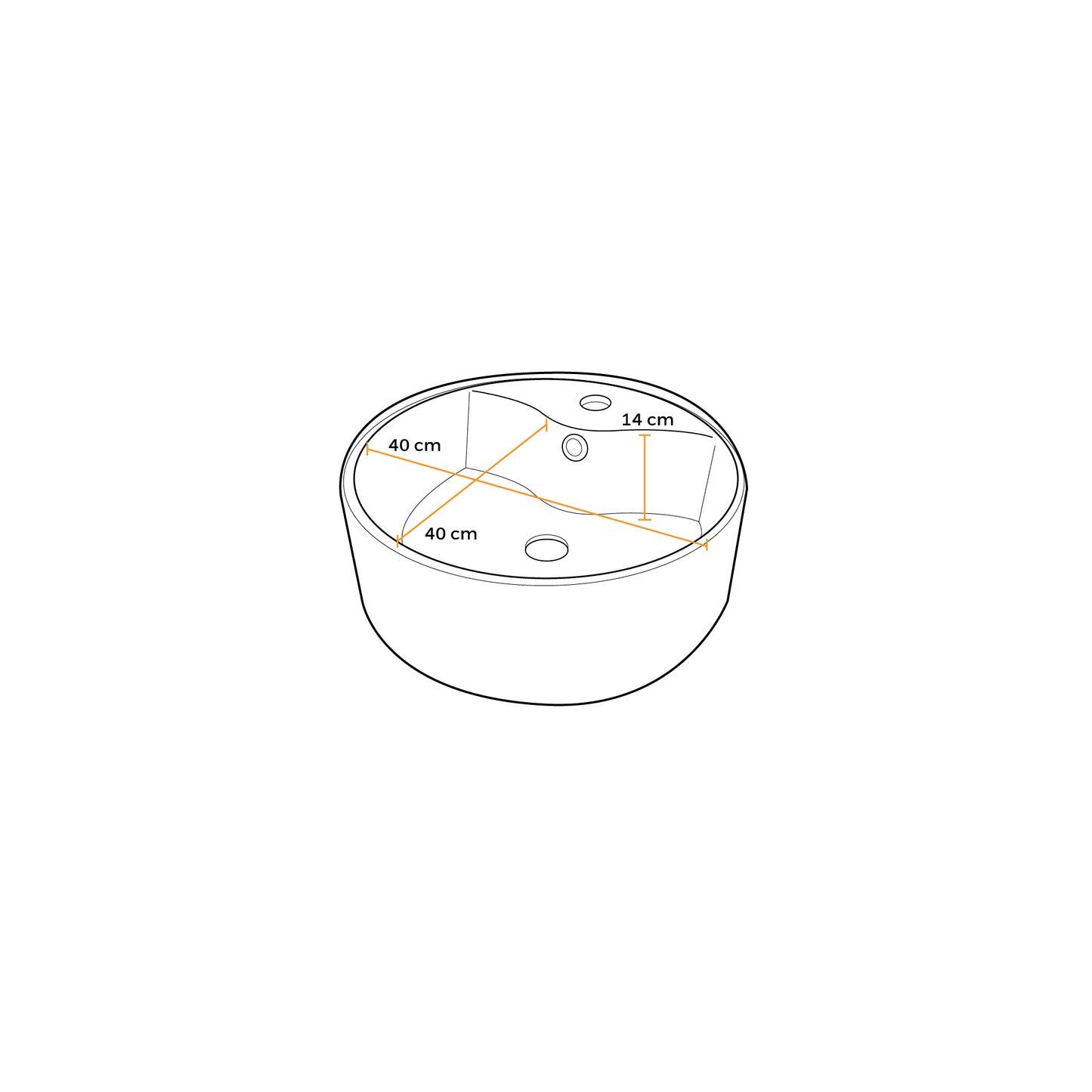 Bowl Loza (515) Mod. Circular Dorado Texturado 40X40X14 - Fratelli