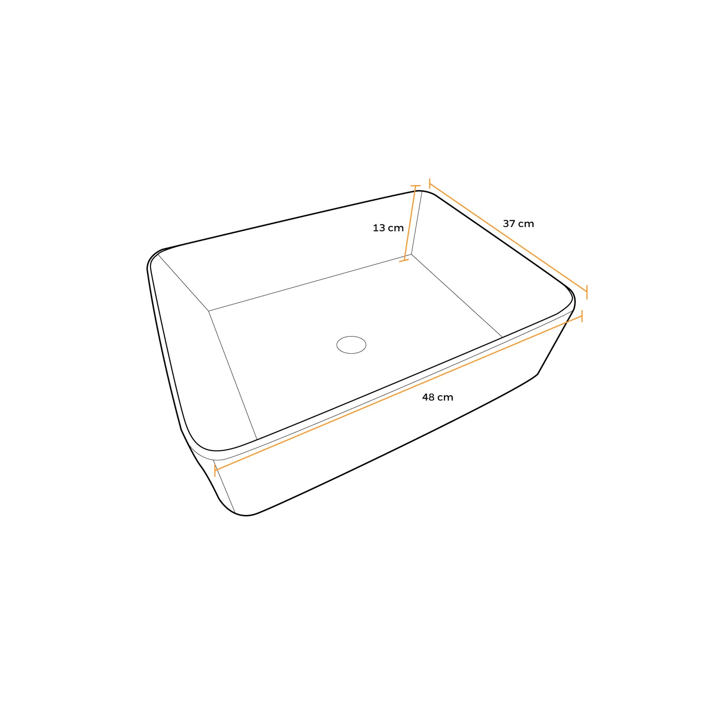 Bowl Loza (027/027D) Mod. Cuadrado Dorado Texturado 48X37X13 - Fratelli