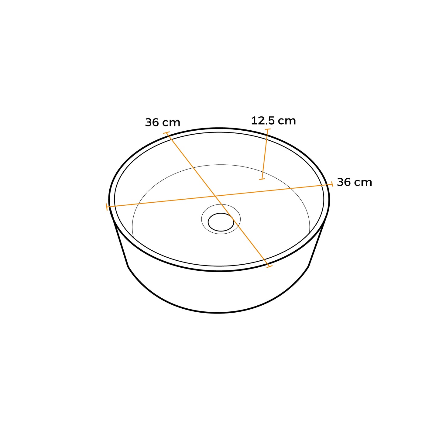 Cuenco Loza (323-G) Mod. Circular Blanco C/Dorado 36X36X12 - Fratelli