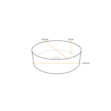 Bowl Loza (463-6) Mod. Circular Marmoleado Blanco C/Gris Diamante 37.5X37.5X12 - Fratelli