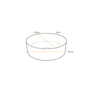 Bowl Loza (463-7) Mod. Circular Marmoleado Blanco C/Celeste Diamante 37.5X37.5X12 - Fratelli