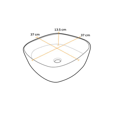 Bowl Loza (158-3) Mod. Cuadrado Beige C/Marron Marmoleado 42X42X15 - Fratelli
