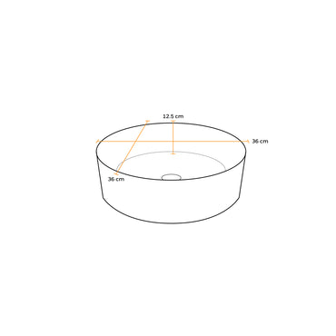 Bowl Loza (333-4) Mod. Circular Marmoleado Blanco C/Negro 36X36X12 - Fratelli