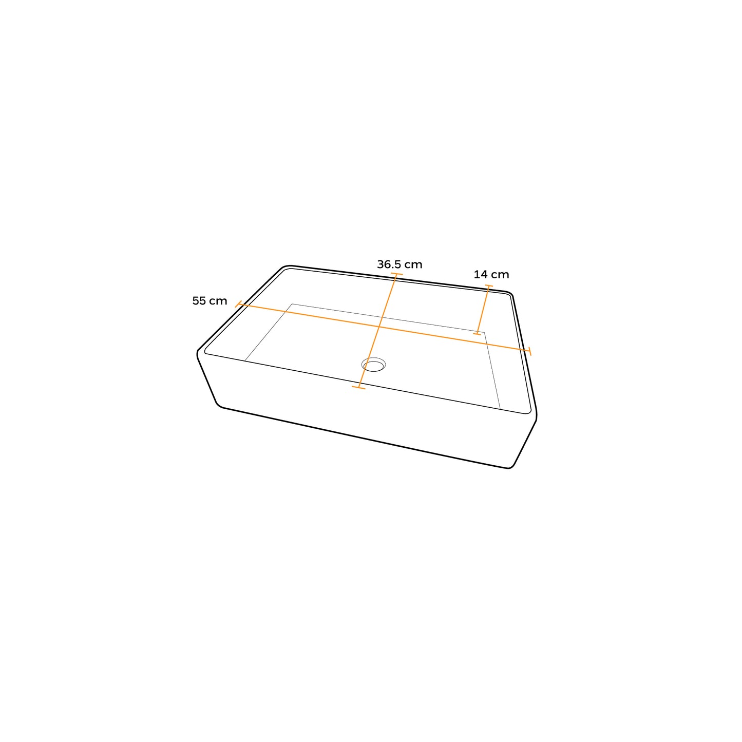 Bowl Loza (3309) Mod. Rectangular Blanco 55X36.5X14 - Fratelli