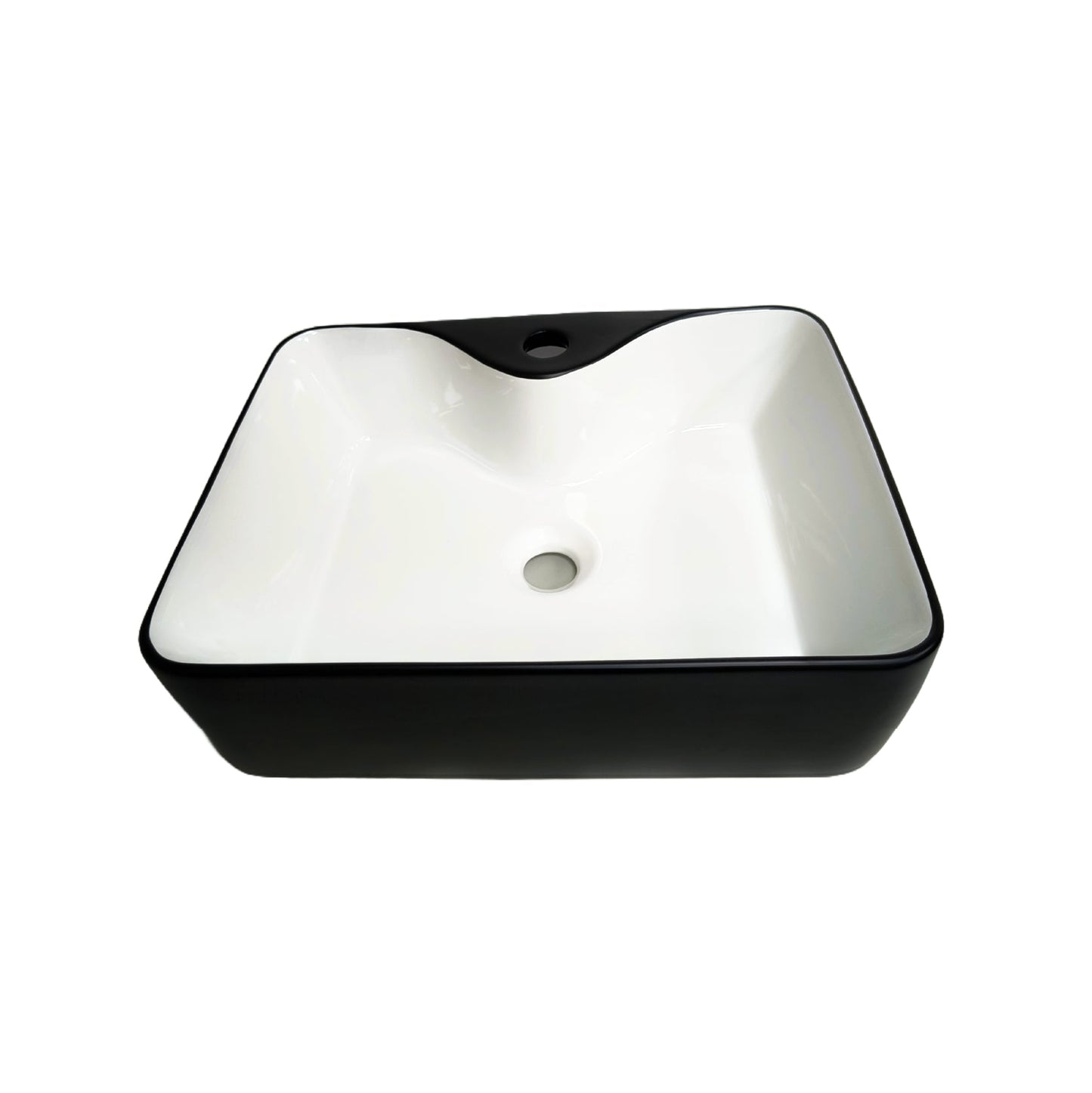 Cuenco Loza (120D) Mod. Cuadrado Blanco C/Negro Mate 48X37X13 - Fratelli