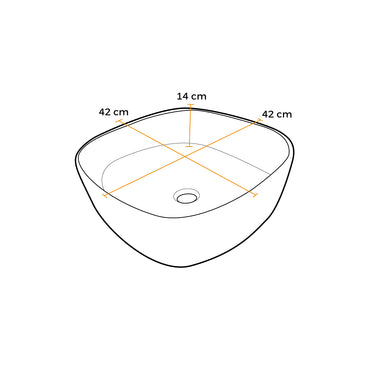 Bowl Loza (158) Mod. Cuadrado Blanco C/Negro 42X42X14 - Fratelli