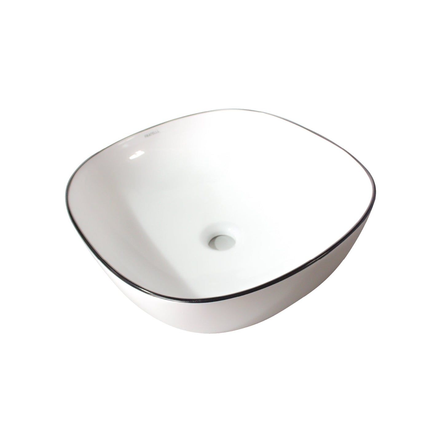 Cuenco Loza (158) Mod. Cuadrado Blanco C/Negro 42X42X14 - Fratelli