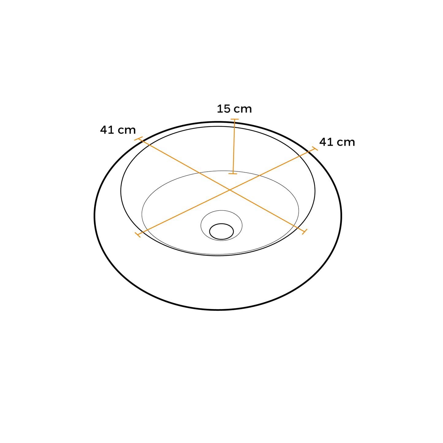 Cuenco Loza (238) Mod. Circular Blanco C/Dorado 41X41X15 - Fratelli