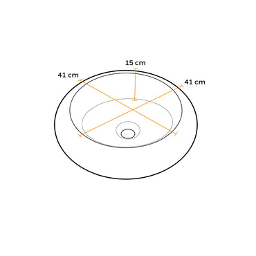 Bowl Loza (238) Mod. Circular Blanco C/Dorado 41X41X15 - Fratelli