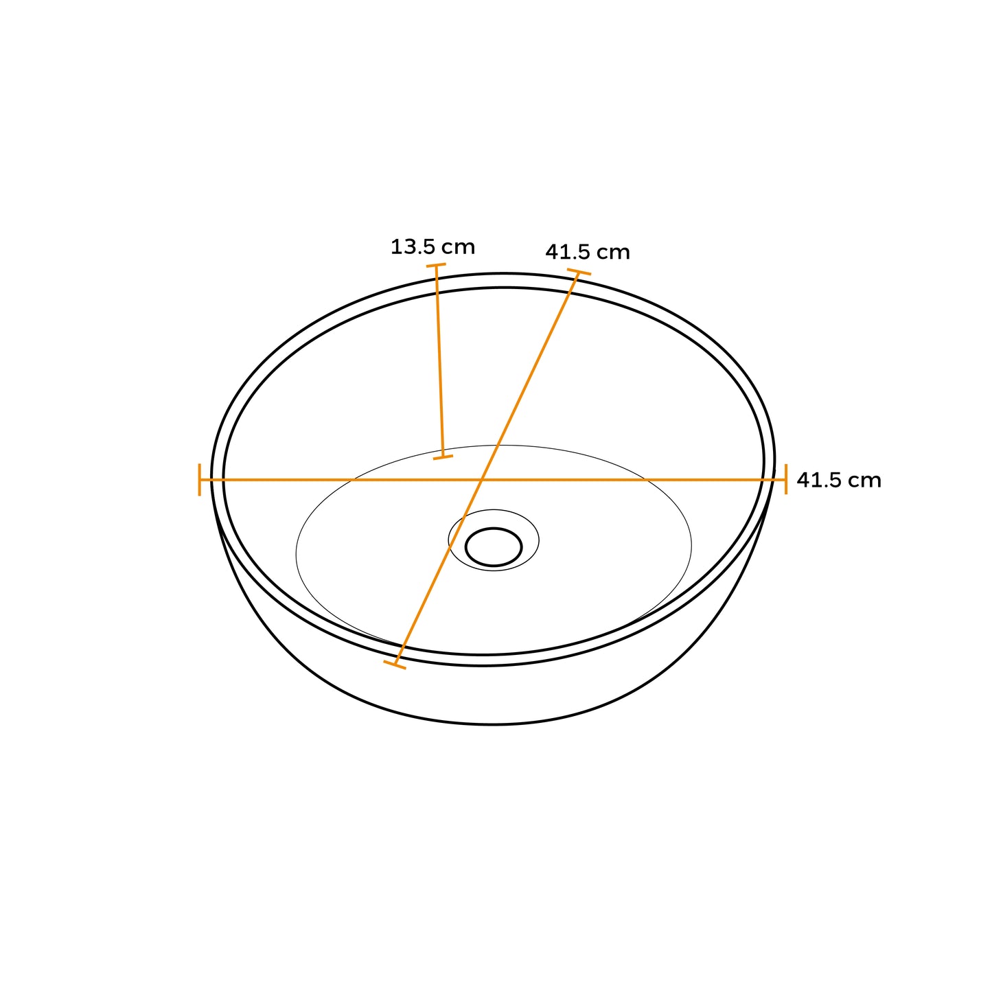 Bowl Loza (149) Mod. Circular Blanco C/Dorado 41.5X41.5X13.5 - Fratelli